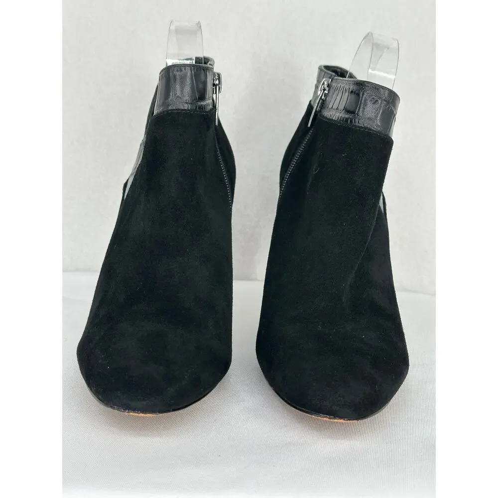 Vince Camuto Larmana Black Leather Side Zip Heel Bootie 9W